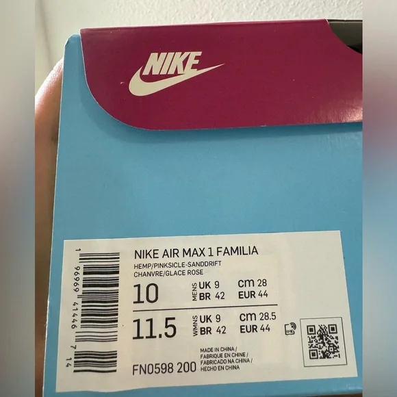 NWB Nike Air Max 1 Familia Sneakers Hemp/Pinksicle Men's US 10/Women's US 11.5 - Picture 12 of 12